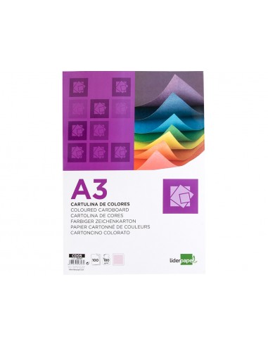 Cartolina liderpapel a3 180g/m2 rosa...