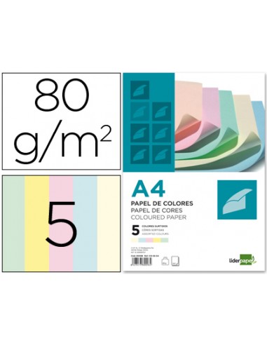 Paper color liderpapel a4 80gr 5...