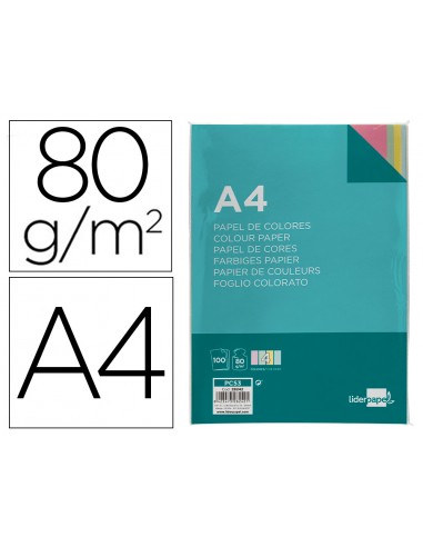 Paper color liderpapel a4 80gr 4...