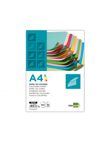 Paper color liderpapel a4 80gr 10...