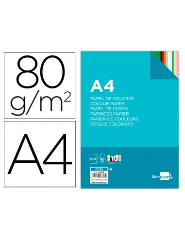 Paper color liderpapel a4 80gr 10...