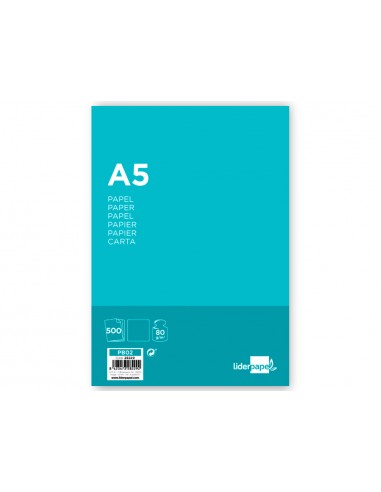 Paper liderpapel a5 80g/m2 llis...