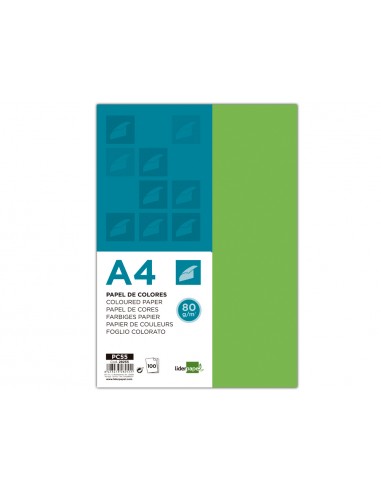 Paper color liderpapel a4 80gr verd...