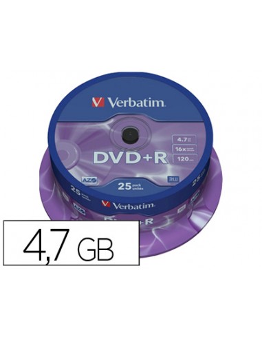 Dvd+r verbatim capacitat 4.7gb...