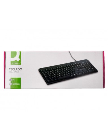 Teclat q-connect negre amb cable 1,5...