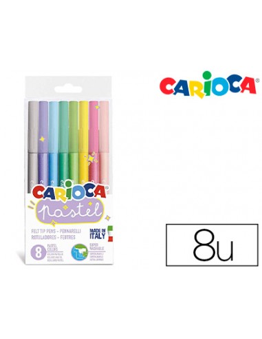 Rotulador carioca pastel blister de 8...