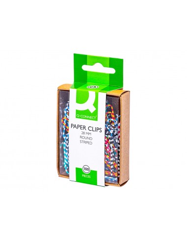 Clips colors ratllats q-connect 28 mm...