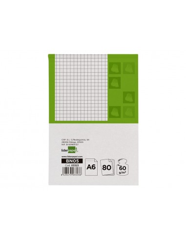 Bloc notes liderpapel quadre 4mm a6...