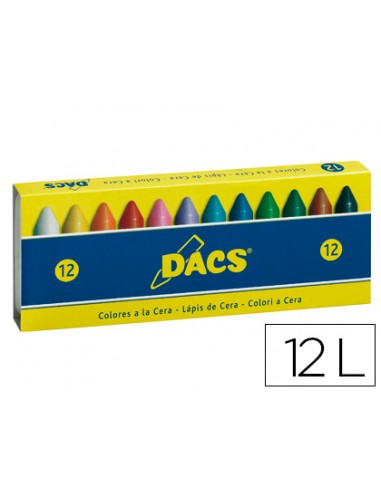 Lapices cera dacs caja de 12 colores...