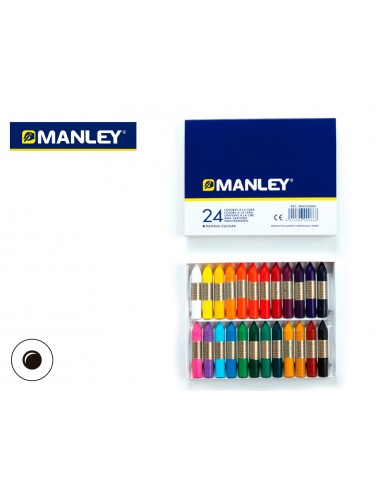 Llapis cera manley caixa de 24 colors...