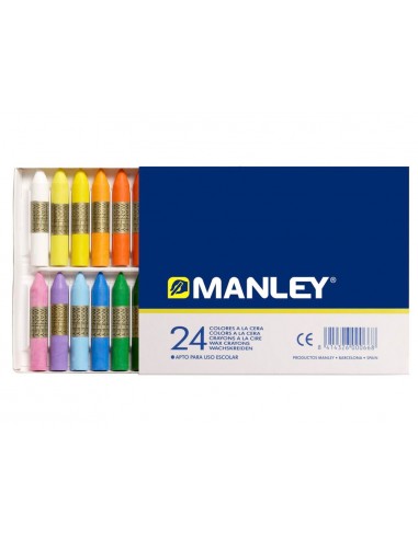 Llapis cera manley caixa de 24 colors...