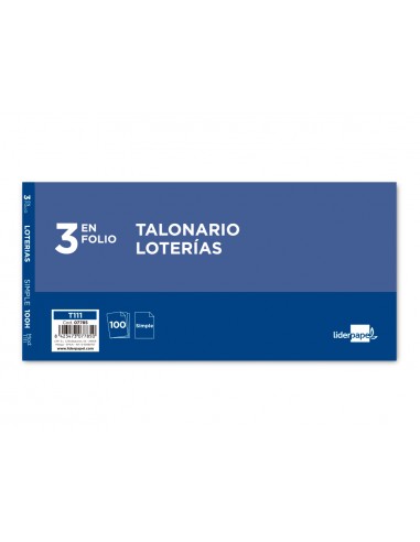 Talonari liderpapel loteria tres en...