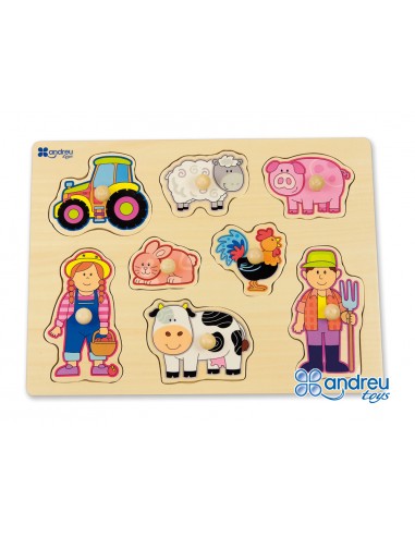 Puzle andreutoys fusta granja 8 peces