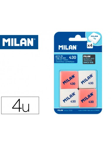 Goma de borrar milan 430 blister de 4...