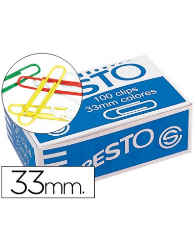 Clips colores presto caja de 100...