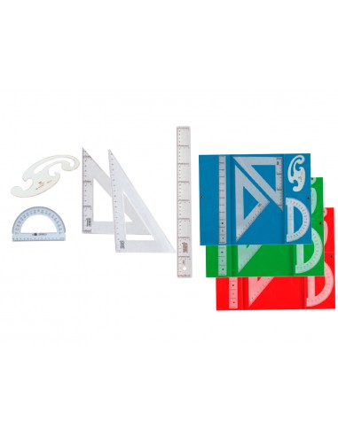 Joc esquadra i cartabó 25cm regla...