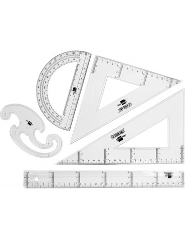 Joc esquadra i cartabó 25cm regla...
