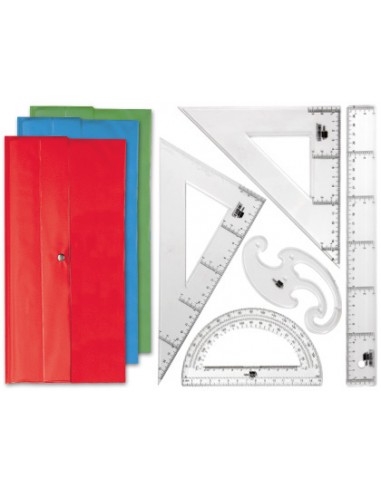 Joc esquadra i cartabó 25cm regla...