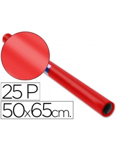 Papel charol rojo rollo 25...