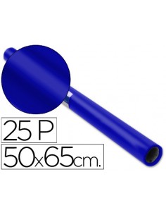 Papel charol azul rollo 25...