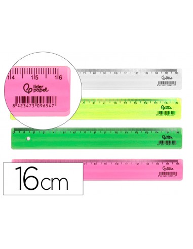 Regla liderpapel plastic 16 cm...